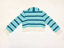 Load image into Gallery viewer, Upcycled Stripe Fringe Blanket Sweater
