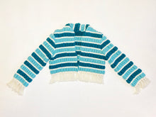 Load image into Gallery viewer, Upcycled Stripe Fringe Blanket Sweater
